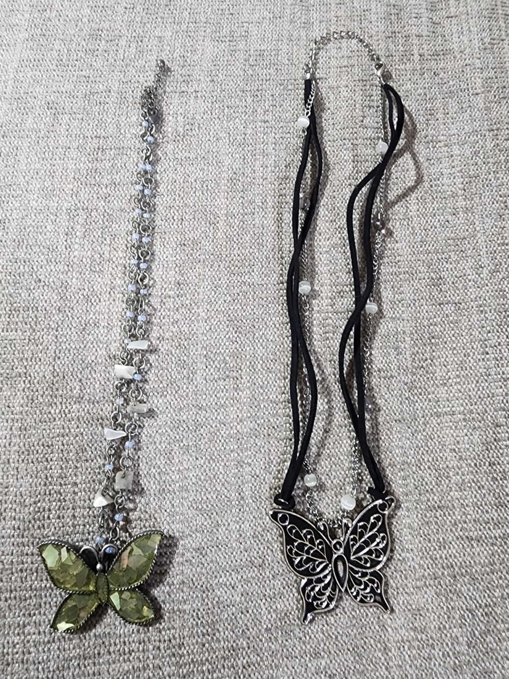 2  Butterfly Pendant Necklaces - Women's Jewelry Set/ Bundle - Picture 2 of 15